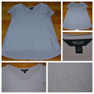 Women’s Vera Wang Simply Vera high/low lace top, size petite XS (PXS)
